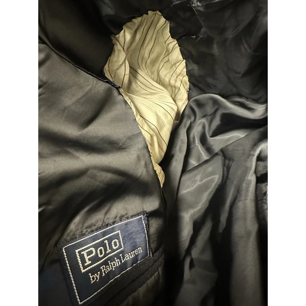 Vintage Polo Ralph Lauren 100% Cashmere Navy Gold Button Blazer 40